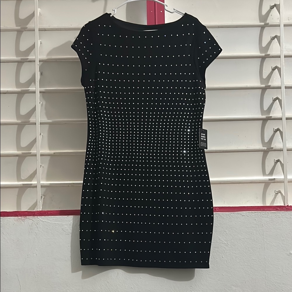 Express Black Sheath Mini Dress Short Sleeve Crew Neck
